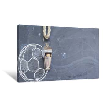 Image of Whistle Of A Soccer / Football Referee, Free Copy Space Canvas Print