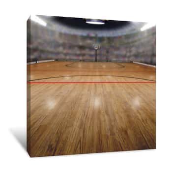 Image of Basketball Arena With Copy Space Background  Rendered In Photoshop Canvas Print