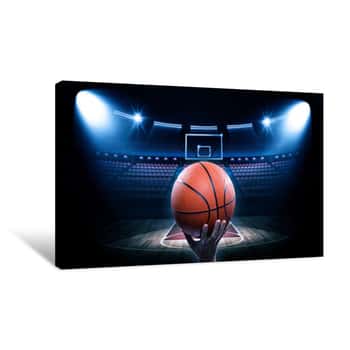 Image of Basketball Arena With Player Canvas Print