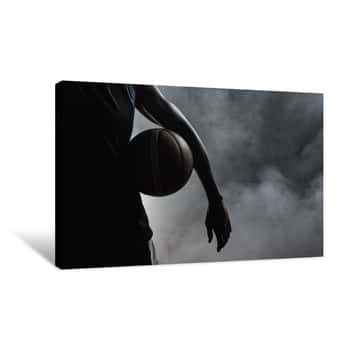 Image of Closeup Of A Man Holding A Basketball Canvas Print
