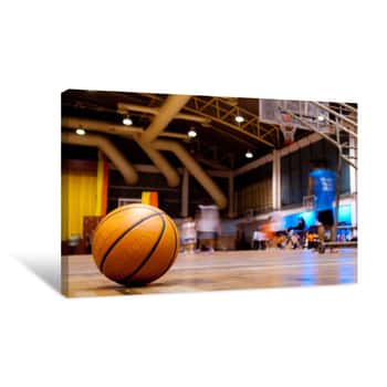 Image of Orange Basketball During Competition Canvas Print