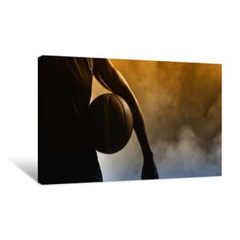 Image of Closeup Of A Man Holding A Basketball Canvas Print