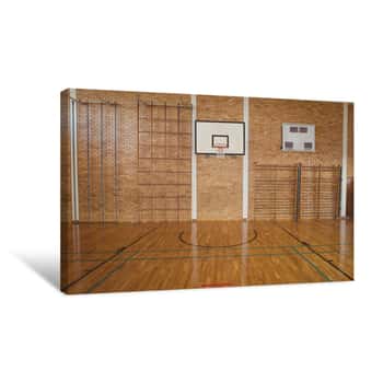 Image of Empty Basketball Court Canvas Print