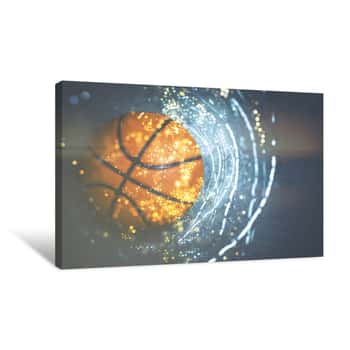 Image of Basketball Background  Abstract Dark Basketball Background With Copy Space Canvas Print