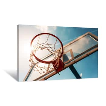 Image of Basketball Hoop With Net Canvas Print