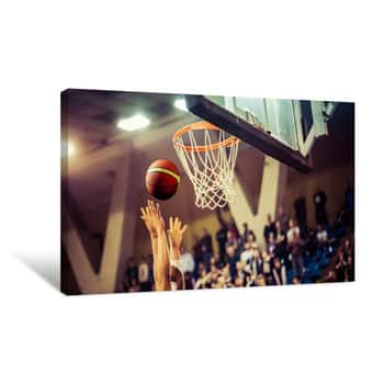 Image of Scoring The Winning Points At A Basketball Game Canvas Print