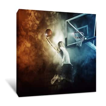 Image of Basketball Player In Action Canvas Print
