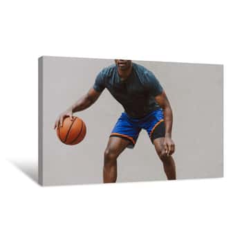 Image of Basketball Player Training On A Court In New York City Canvas Print
