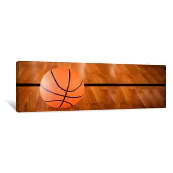 Image of Basketball In The Court Canvas Print