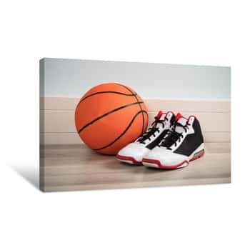 Image of Sport Shoes And A Basketball Canvas Print