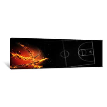 Image of Basketball Banner With Copy Space Canvas Print