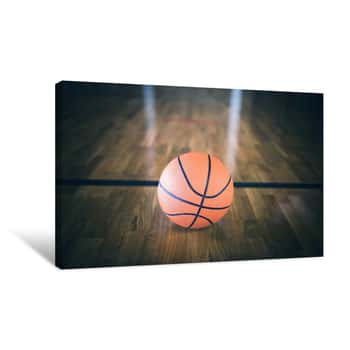 Image of Basketball In The Court Canvas Print
