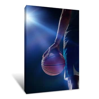 Image of The Portrait Of A Basketball Player With Ball Canvas Print
