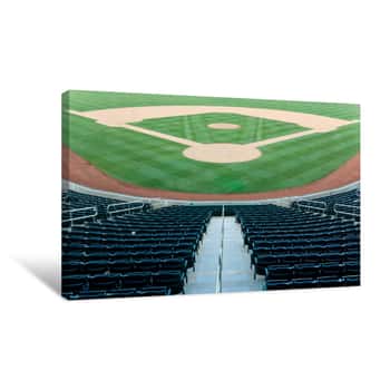 Image of Baseball Stadium From Behind Home Plate Canvas Print