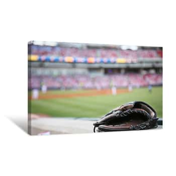 Image of Baseball Glove  Background Canvas Print