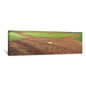 Image of Youth Baseball Field Viewed From Behind Home Plate Canvas Print