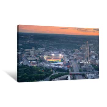 Image of Boston Aerial View At Sunset Canvas Print