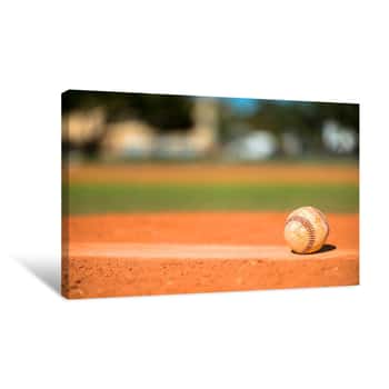 Image of Baseball On Pitchers Mound Canvas Print