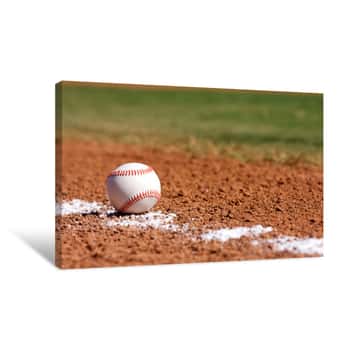 Image of Baseball In The Infield Canvas Print