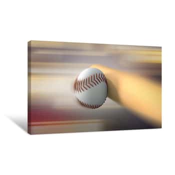 Image of Baseball Hit With The Motion Move Canvas Print