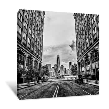 Image of New York City Streets in Grayscale Canvas Print