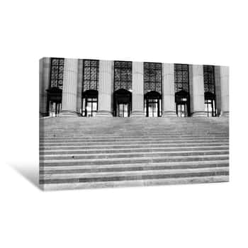 Image of James A. Farley Post Office Front Steps New York City Canvas Print