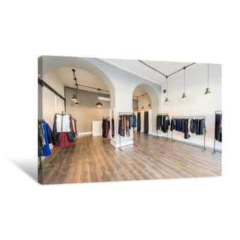 Image of Interior Of Fashion Clothing Shop Canvas Print