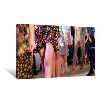 Image of Fashion Models Showing New Clothes Collection At Fashion Week Canvas Print