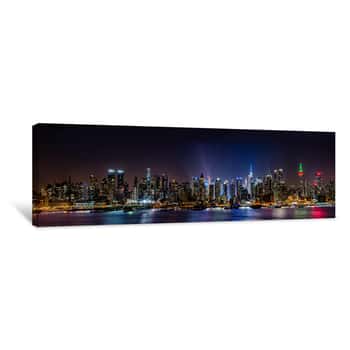 Image of NYC Panorama at Night Canvas Print