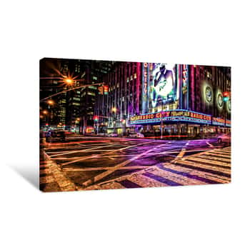 Image of Radio City Music Hall up in Lights Canvas Print