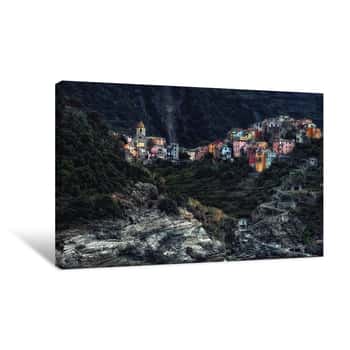 Image of Rainbow Colors Over A Village Canvas Print