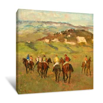 Image of Jockeys on Horseback Canvas Print