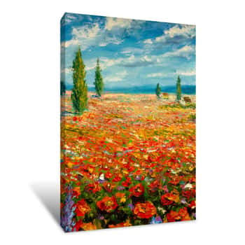 Image of Flowers Paintings Monet Painting Claude Impressionism Paint Landscape Flower Meadow Oil Canvas Print