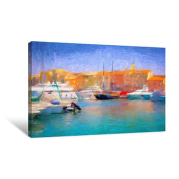Image of Impressionnisme, Port De Saint-Tropez  Var Canvas Print