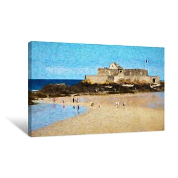 Image of Impressionnisme  Saint-Malo, Le Fort National  Bretagne Canvas Print