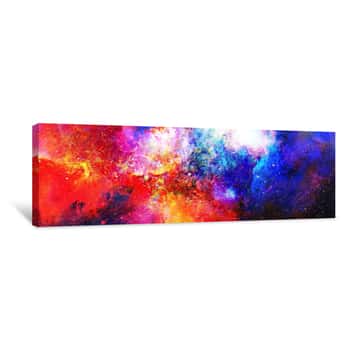 Image of Cosmic Space And Stars, Color Cosmic Abstract Background Canvas Print