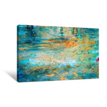 Image of Abstract Oil Paint Texture On Canvas Canvas Print