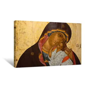 Image of Antique Russian Orthodox Icon Canvas Print