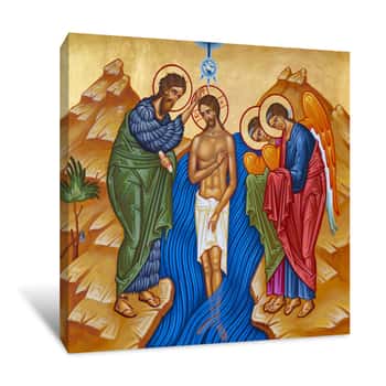 Image of Vranov, Slovakia  2019/8/22  Icon Of The Baptism Of Christ — Theophany, Also Called Epiphany  Chapel Of The Convent Of The Holy Trinity In Lomnica Canvas Print