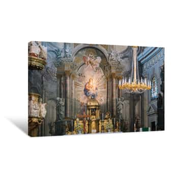 Image of Sibiu, Romania - 5 Nov, 2019: Holy Trinity Cathedral, Sibiu, Romania Canvas Print
