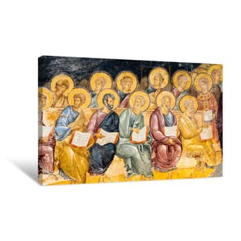 Image of Scene From The Judgment Day, An Old Fresco Painting In Chora Church Canvas Print