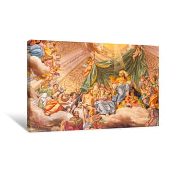 Image of COMO, ITALY - MAY 8, 2015: The Fresco Of Glory Of Christ The King In Church Santuario Del Santissimo Crocifisso By Gersam Turri (1927-1929) Canvas Print