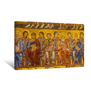 Image of Saints Mosaic Dome Bapistry Saint John Florence Italy Canvas Print
