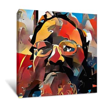Image of Portrait Of Man With Glasses Canvas Print