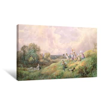 Image of Children Running Down a Hill Canvas Print