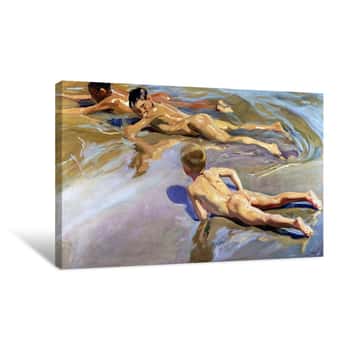 Image of Children On The Beach Canvas Print