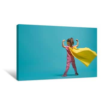 Image of Child Playing Superhero Canvas Print