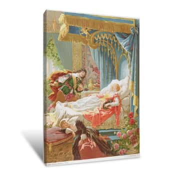 Image of Sleeping Beauty and Prince Charming Canvas Print