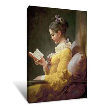 Image of Young Girl Reading Canvas Print