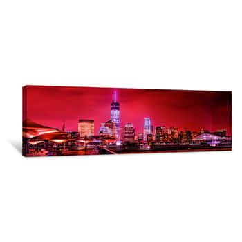 Image of NYC In Red Panorama Canvas Print